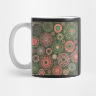 colorful circles | green and coral Mug